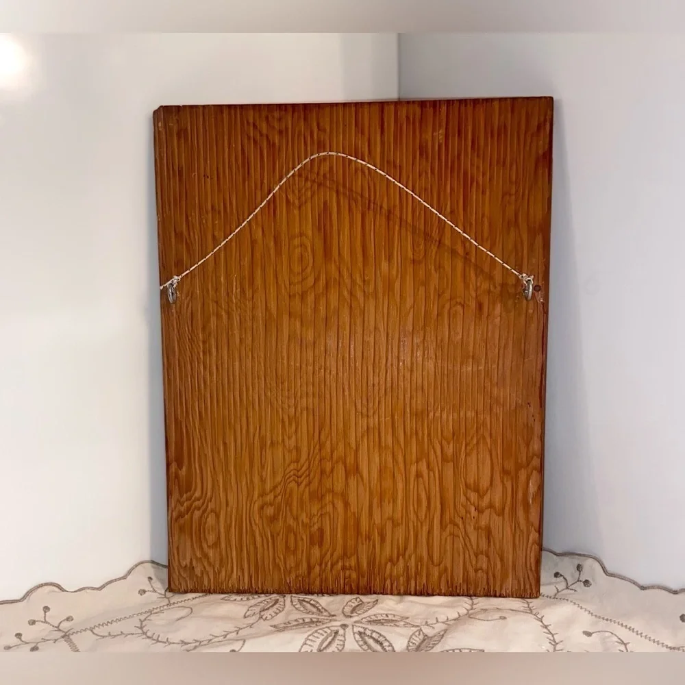 3 for 55$  Vintage walnut‎ tone wood Frame with embossed aluminum Art Ballerina - Picture 5 of 6